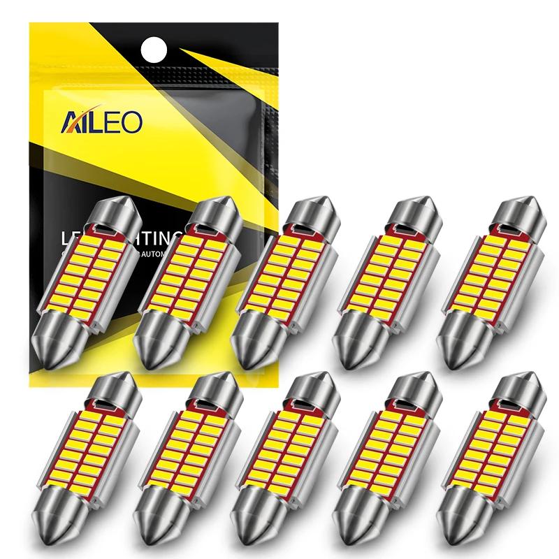 AILEO 10PCS 31mm 36mm 39mm 42mm LED CANBUS C10W 4014 Ĩ 12V LED  C5W   ڵ ׸   6000k  